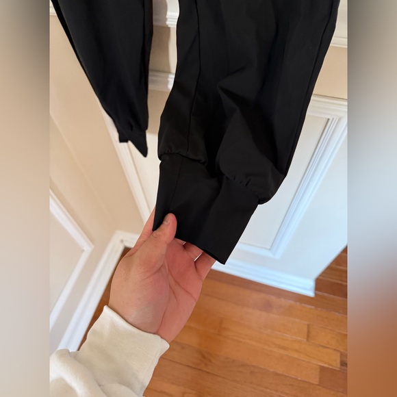 Size Small Black High Waisted Plain Pocket Casual Joggers Athletic Activewear - Picture 5 of 6